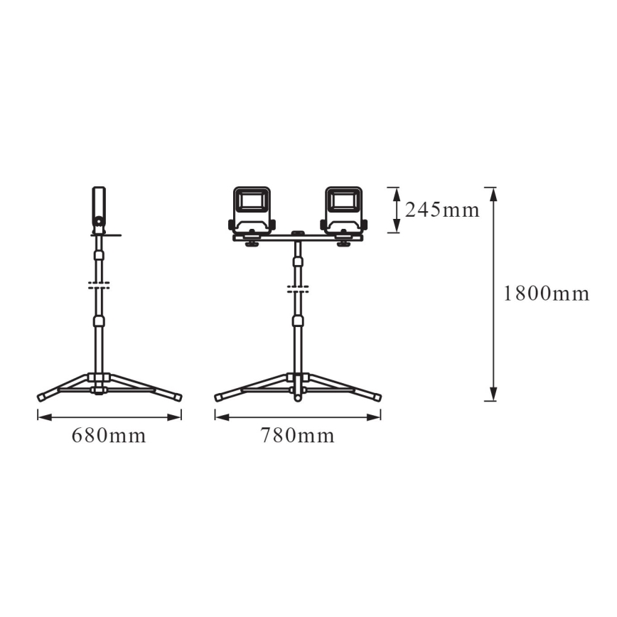 Ledvance - LED Strålkastare med en hållare TRIPOD 2xLED/50W/230V IP65
