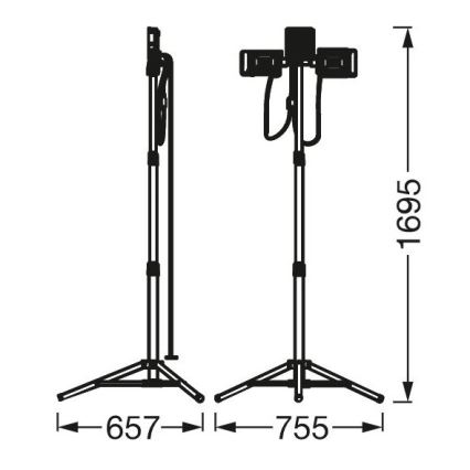 Ledvance - LED Strålkastare med hållare TRIPOD 1xLED/30W/230V + 2xLED/5W IP65