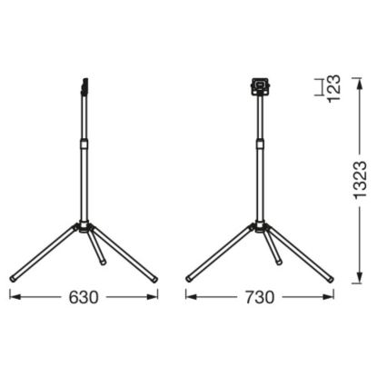 Ledvance - LED strålkastare för utomhusbruk med hållare WORKLIGHT TRIPOD LED/20W/230V 6500K IP65