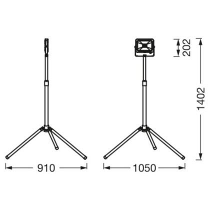 Ledvance - LED strålkastare för utomhusbruk med holder WORKLIGHT TRIPOD LED/30W/230V 6500K IP65