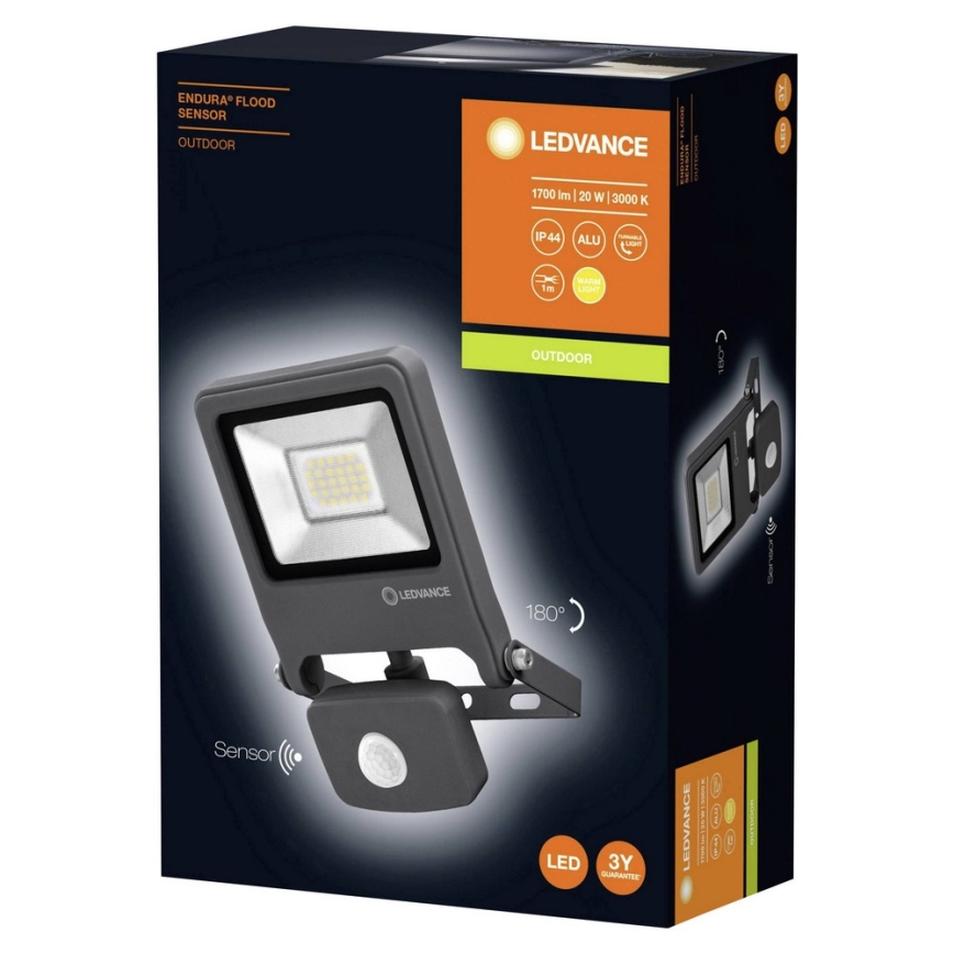 Ledvance - LED Strålkastare med sensor ENDURA LED/20W/230V IP44