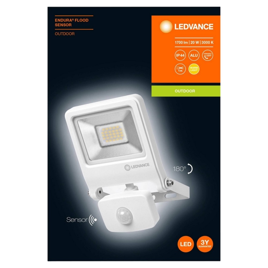 Ledvance - LED Strålkastare med sensor ENDURA LED/20W/230V IP44