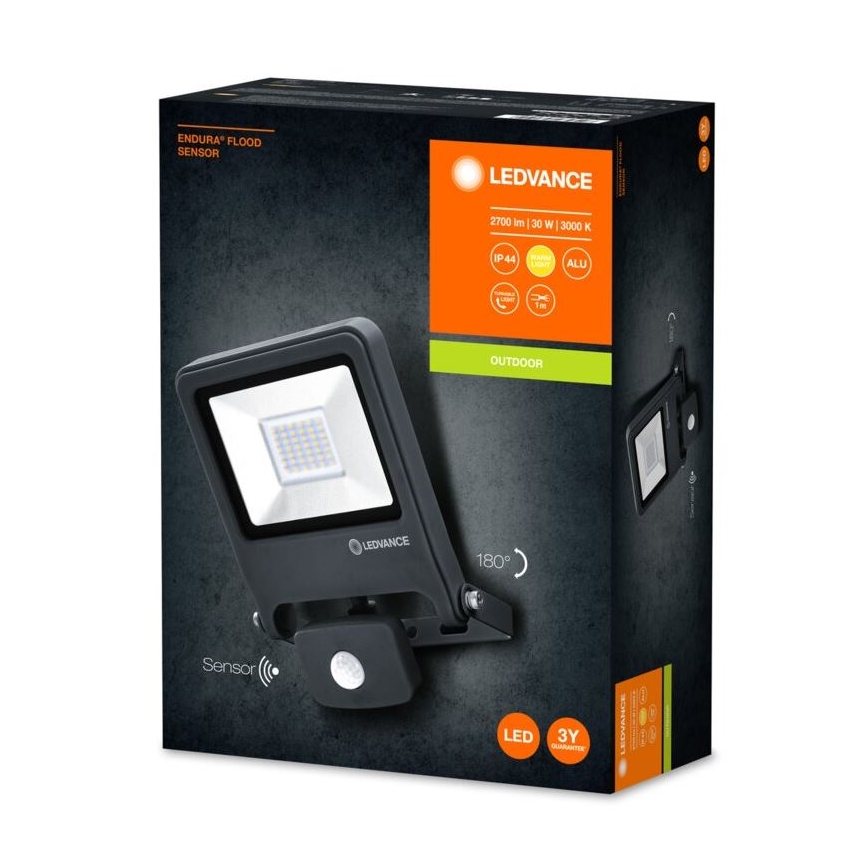Ledvance - LED Strålkastare med sensor ENDURA LED/30W/230V IP44