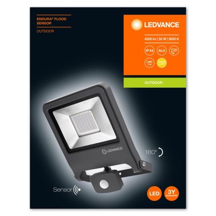Ledvance - LED Strålkastare med sensor ENDURA LED/50W/230V IP44