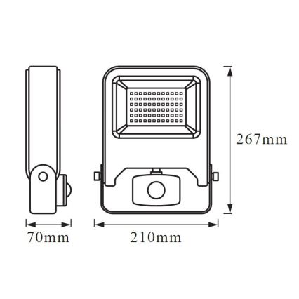 Ledvance - LED Strålkastare med sensor ENDURA LED/50W/230V IP44
