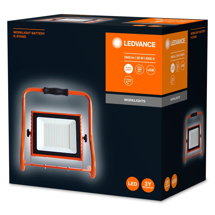 Ledvance - LED strålkastare R-STAND LED/30W/5V 2200 mAh IP44