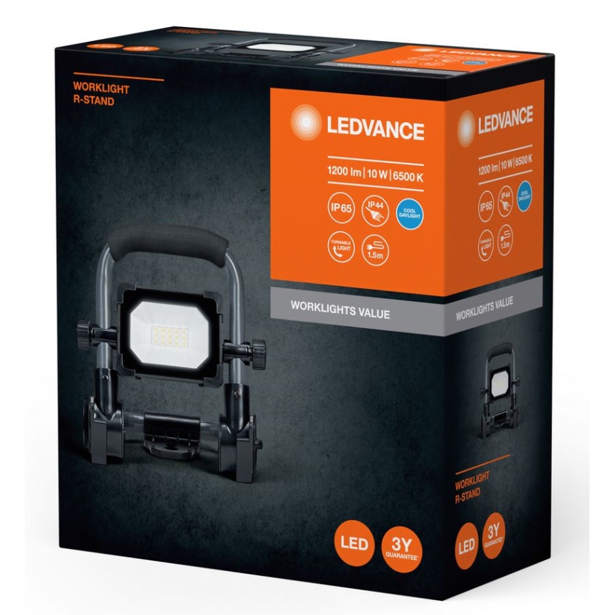 Ledvance - LED strålkastare för utomhusbruk WORKLIGHT R-STAND LED/10W/230V 6500K IP65