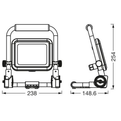 Ledvance - LED strålkastare för utomhusbruk WORKLIGHT R-STAND LED/20W/230V 6500K IP54
