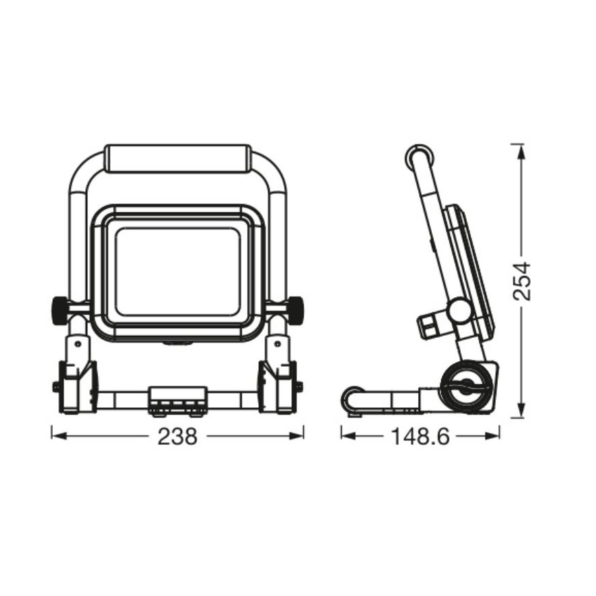 Ledvance - LED strålkastare för utomhusbruk WORKLIGHT R-STAND LED/20W/230V 6500K IP54