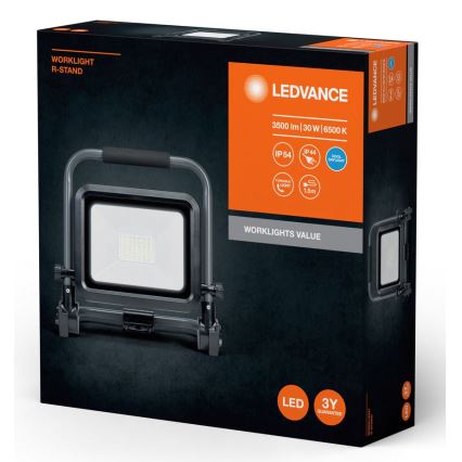 Ledvance - LED strålkastare för utomhusbruk WORKLIGHT R-STAND LED/30W/230V 6500K IP54