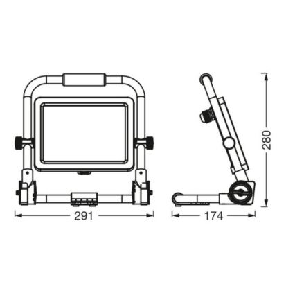 Ledvance - LED strålkastare för utomhusbruk WORKLIGHT R-STAND LED/50W/230V 6500K IP65