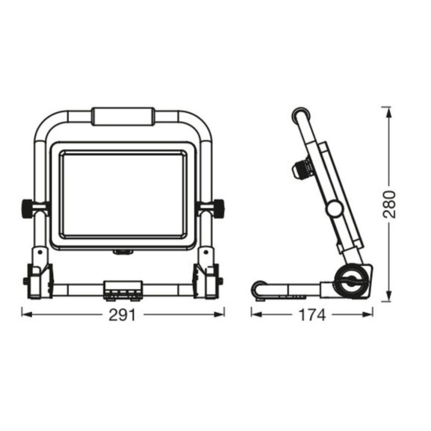 Ledvance - LED strålkastare för utomhusbruk WORKLIGHT R-STAND LED/50W/230V 6500K IP65