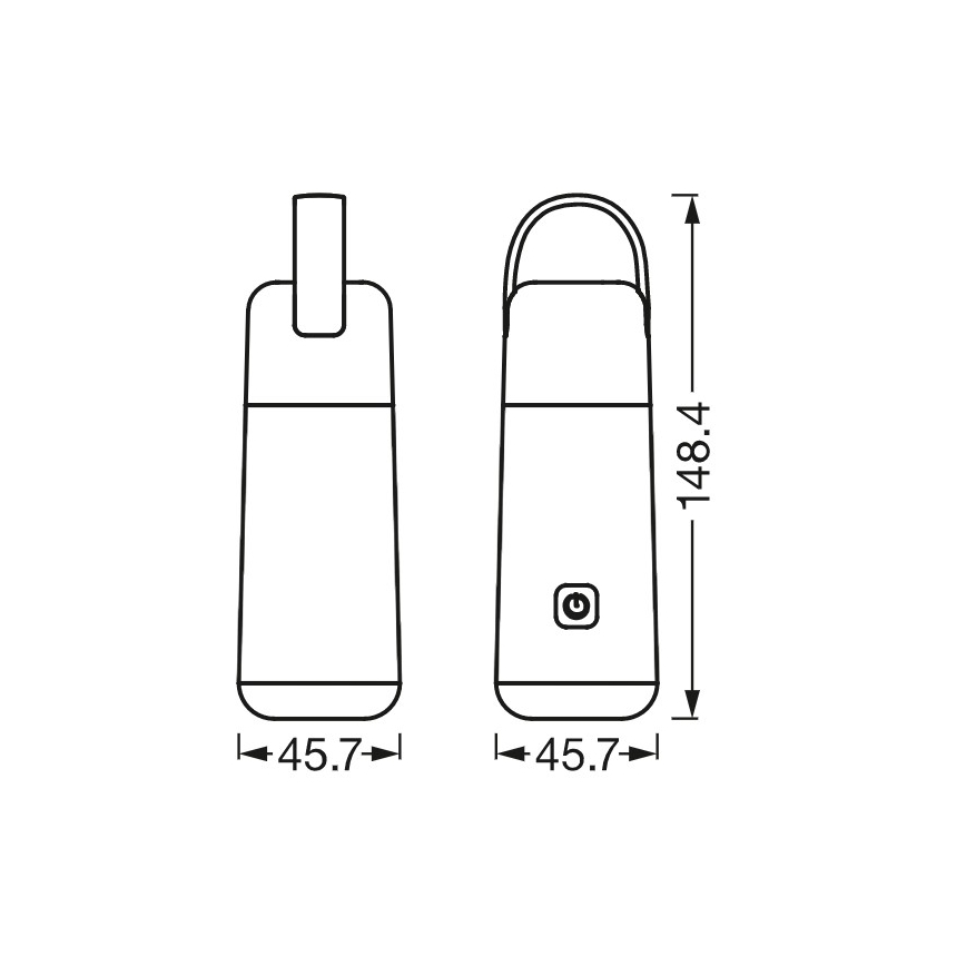 Ledvance - LED Strömbank med ficklampa MOBILE LED/0,5W/5V 1800mAh 2xUSB