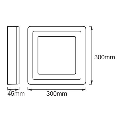 Ledvance - LED Takbelysning fyrkantig LED/18W/230V