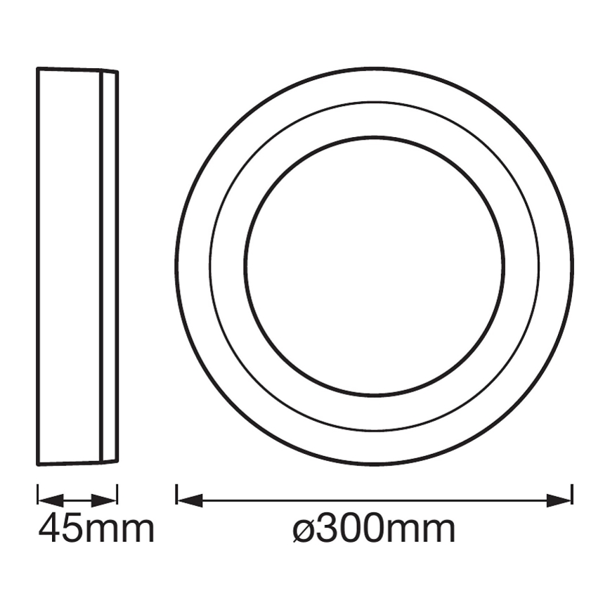 Ledvance - LED Takbelysning ROUND LED/18W/230V d. 30 cm