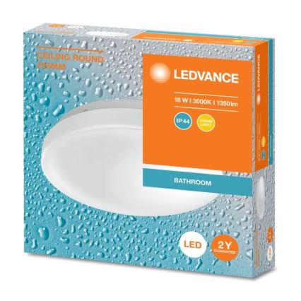 Ledvance - LED taklampa för badrum CEILING ROUND LED/18W/230V 3000K IP44