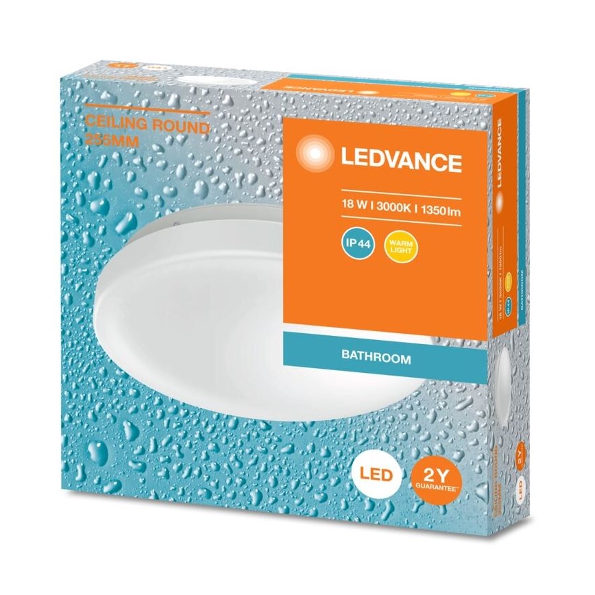 Ledvance - LED taklampa för badrum CEILING ROUND LED/18W/230V 3000K IP44