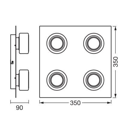 Ledvance - LED taklampa för badrum ORBIS FLAME 4xLED/5,5W/230V 3000/4000K IP44 krom