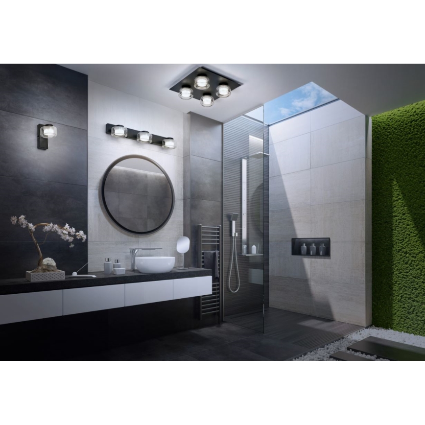 Ledvance - LED taklampa för badrum ORBIS FLAME 4xLED/5,5W/230V 3000/4000K IP44 svart