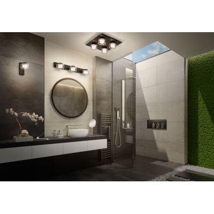 Ledvance - LED taklampa för badrum ORBIS FLAME 4xLED/5,5W/230V 3000/4000K IP44 svart