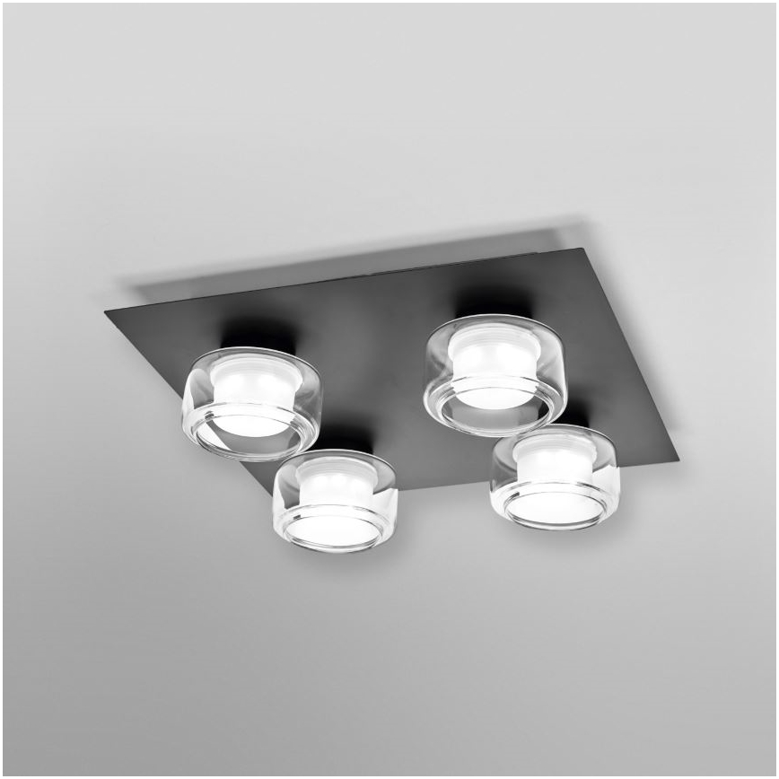 Ledvance - LED taklampa för badrum ORBIS FLAME 4xLED/5,5W/230V 3000/4000K IP44 svart