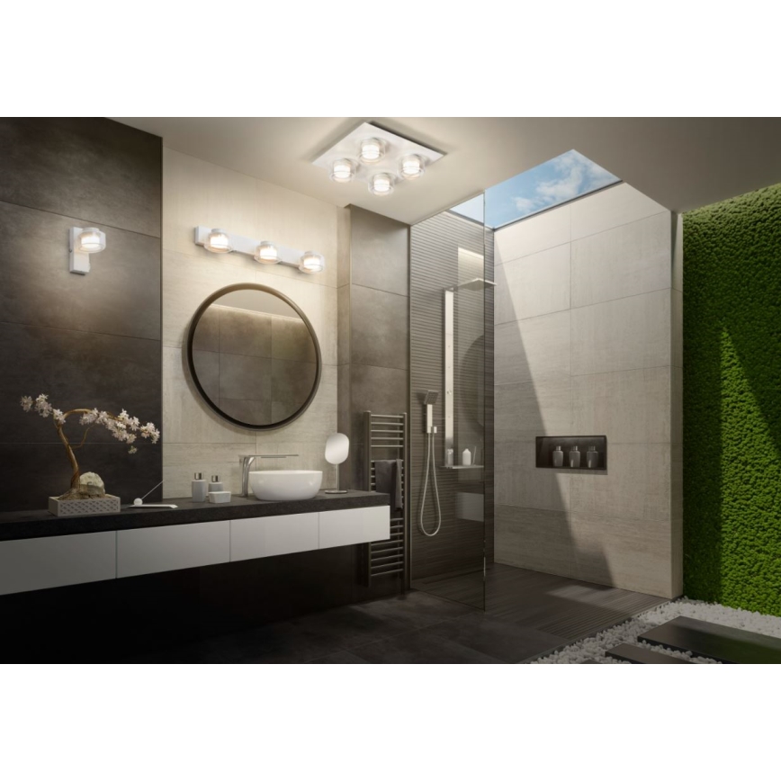 Ledvance - LED taklampa för badrum ORBIS FLAME 4xLED/5,5W/230V 3000/4000K IP44 vit