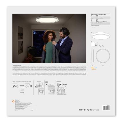 Ledvance - LED taklampa med sensor PLATE LED/32W/230V 3000K