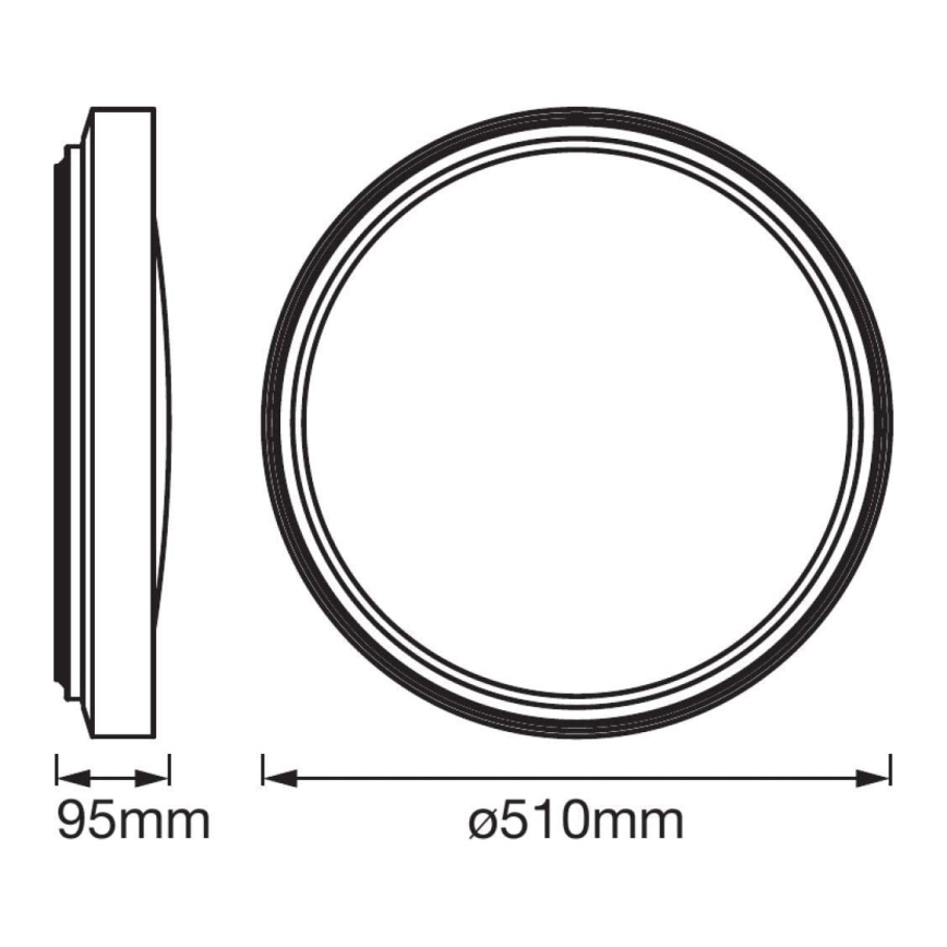 Ledvance - LED taklampa med sensor PLATE LED/32W/230V 3000K