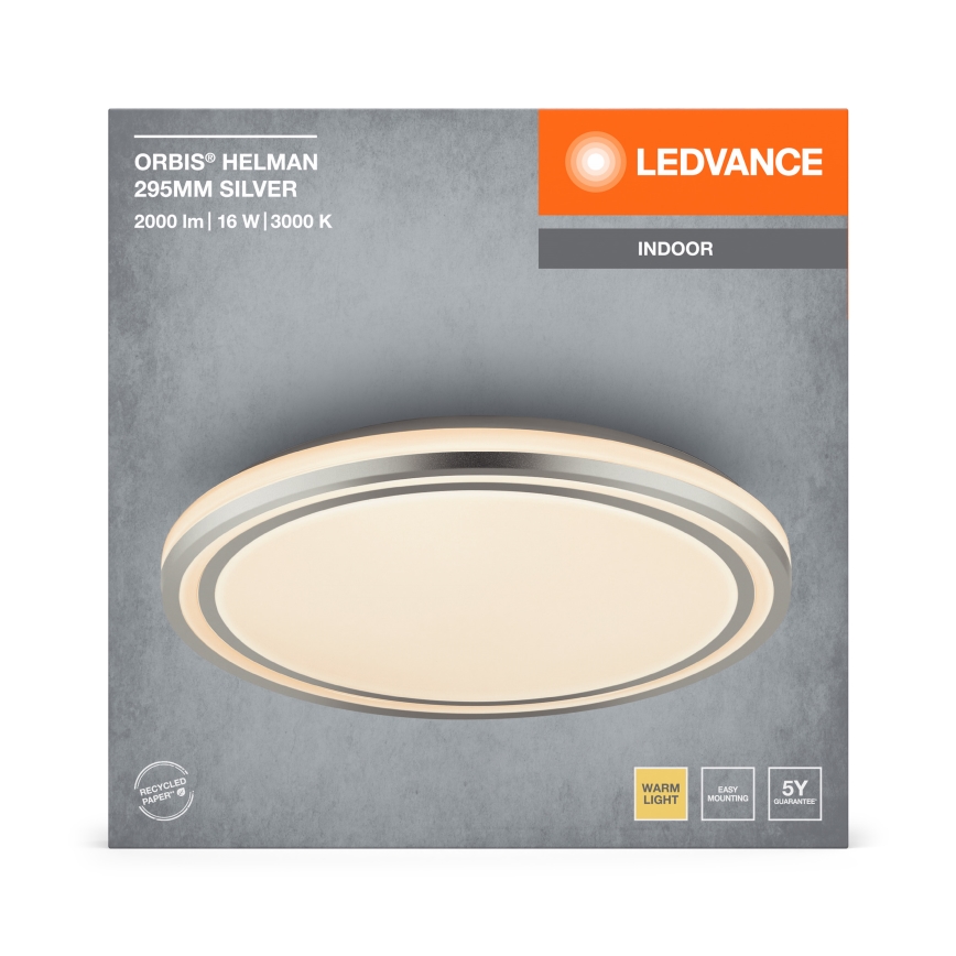 Ledvance - LED taklampa ORBIS HELMAN LED/16W/230V diameter 29,5 cm silver