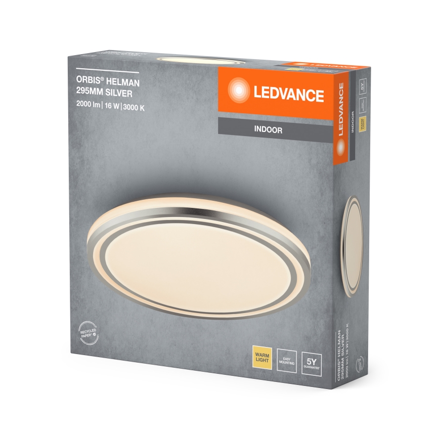 Ledvance - LED taklampa ORBIS HELMAN LED/16W/230V diameter 29,5 cm silver