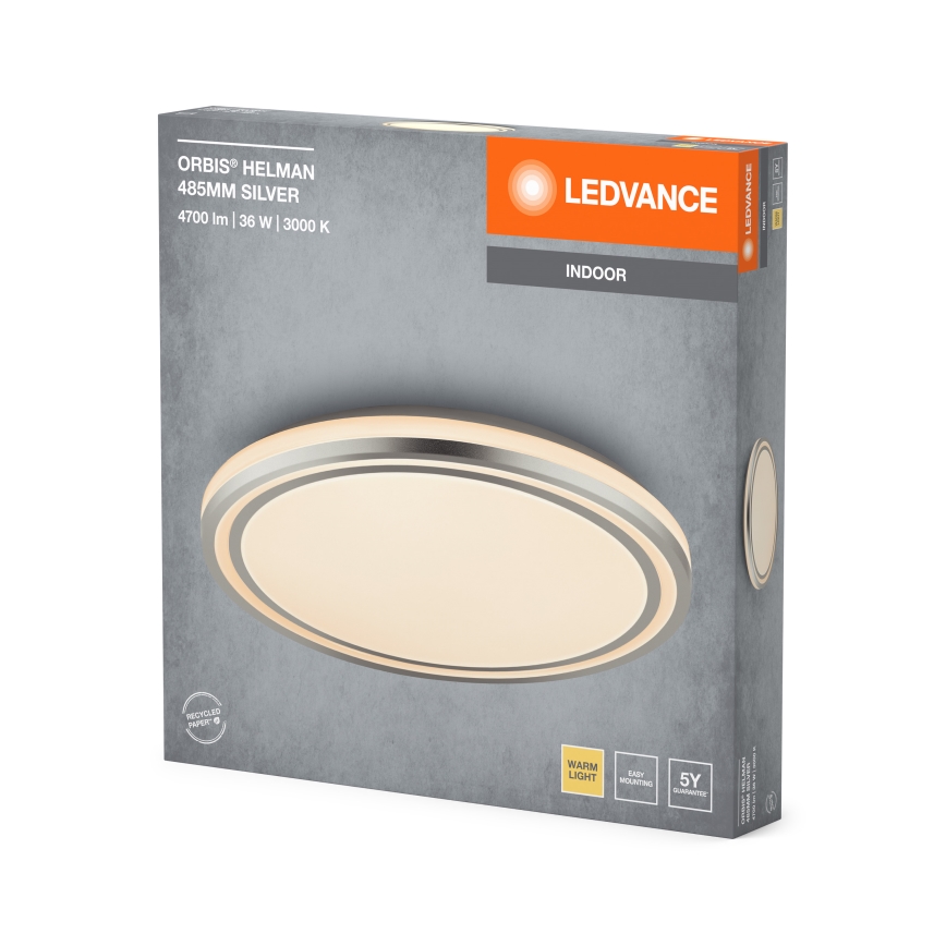 Ledvance - LED taklampa ORBIS HELMAN LED/36W/230V diameter 48,5 cm silver