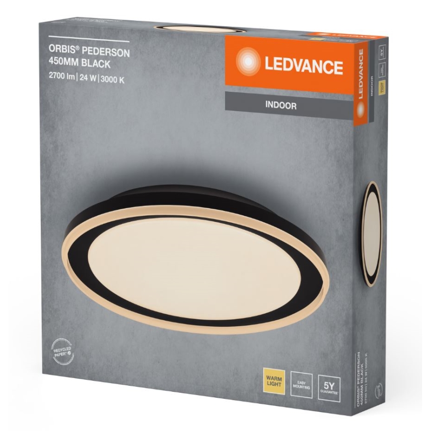 Ledvance - LED taklampa ORBIS PEDERSON LED/24W/230V diameter 45 cm svart