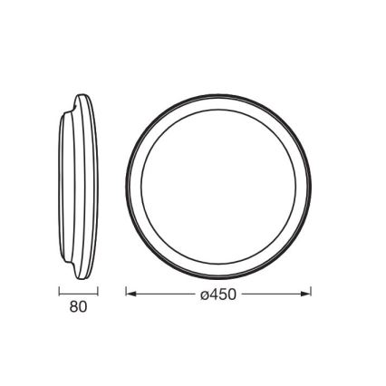 Ledvance - LED taklampa ORBIS PEDERSON LED/24W/230V diameter 45 cm svart