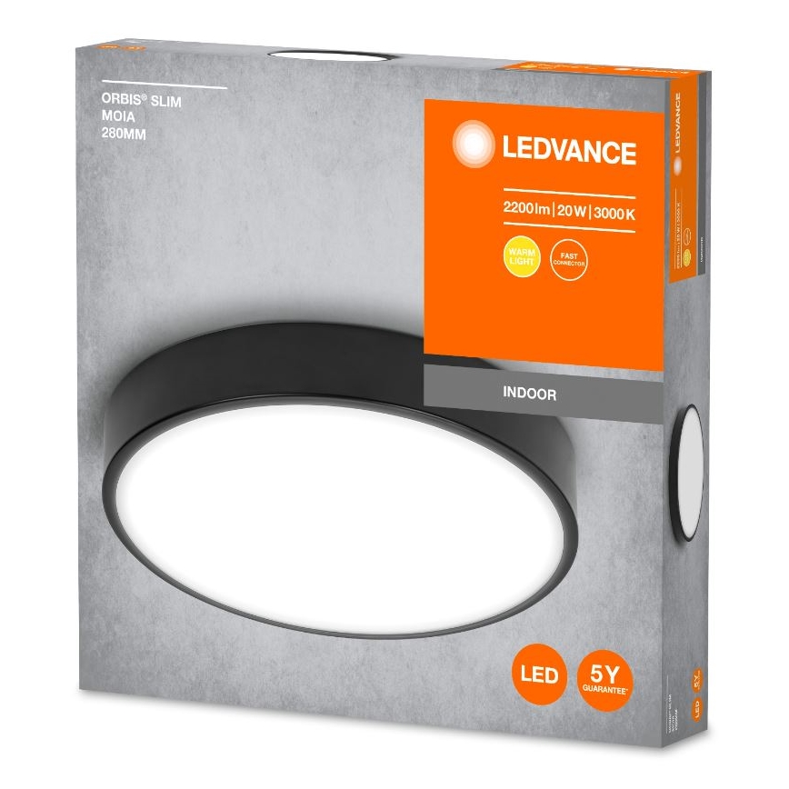 Ledvance - LED taklampa ORBIS SLIM LED/20W/230V svart