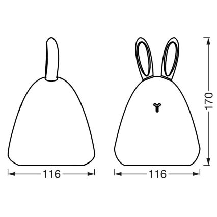 Ledvance - LED Touch barns natt små lampor TOUCH LED/2,5W/5V 1200 mAh
