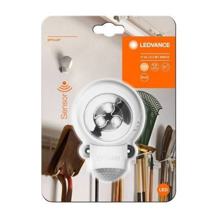 Ledvance -LED utomhus orienteringsbelysning med sensor SPYLUX LED/0,3W/3xAA IP43