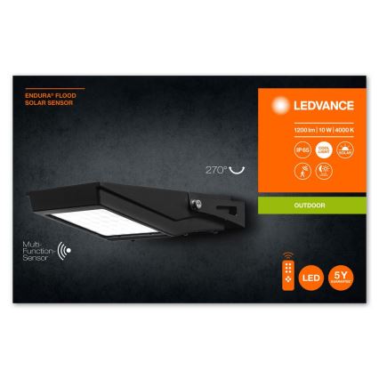 Ledvance - LED Utomhus solar strålkastare med en sensor FLOOD LED/10W/3,6V IP65