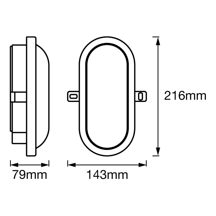 Ledvance - LED Utomhus Väggbelysning BULKHEAD LED/11W/230V IP54 svart