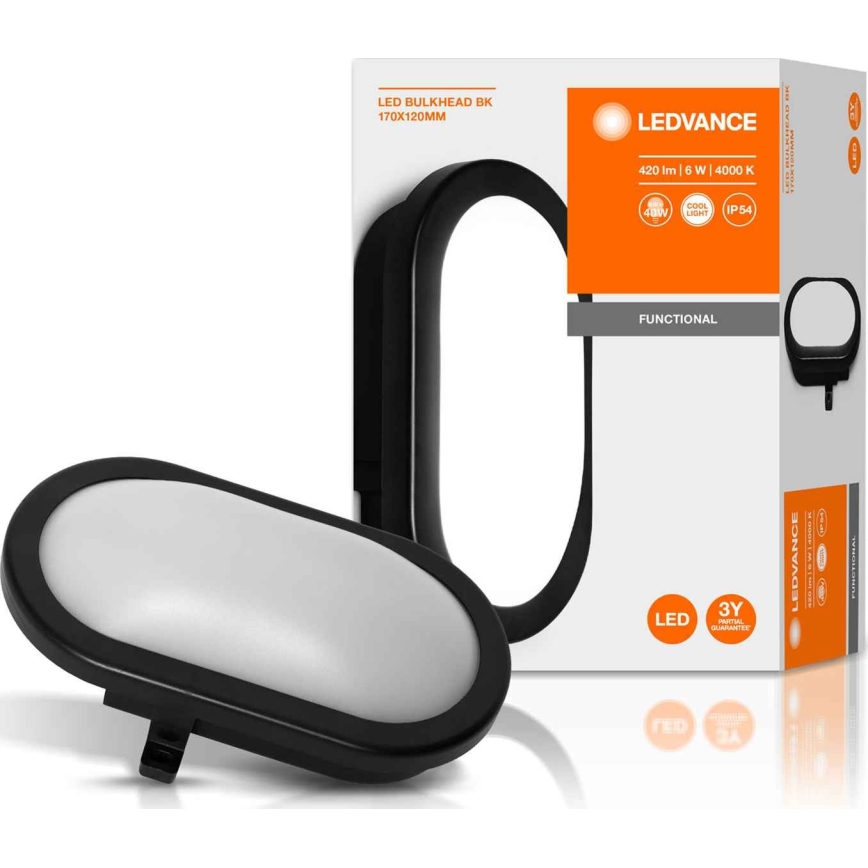 Ledvance - LED Utomhus Väggbelysning BULKHEAD LED/6W/230V IP54 svart