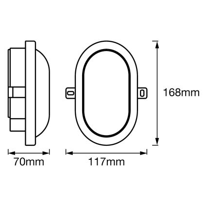 Ledvance - LED Utomhus Väggbelysning BULKHEAD LED/6W/230V IP54 svart