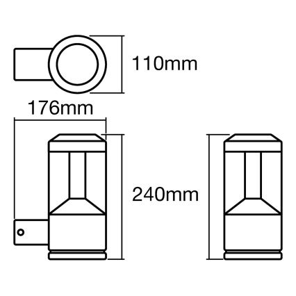 Ledvance - LED Utomhus Väggbelysning lykta 1xLED/12W/230V IP44