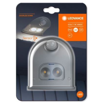 Ledvance - LED Utomhus Väggbelysning med sensor DOORLED LED/1W/4,5V IP54