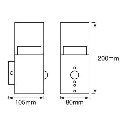 Ledvance - LED Utomhus Väggbelysning med sensor Kristall 1xLED/5W/230V IP44