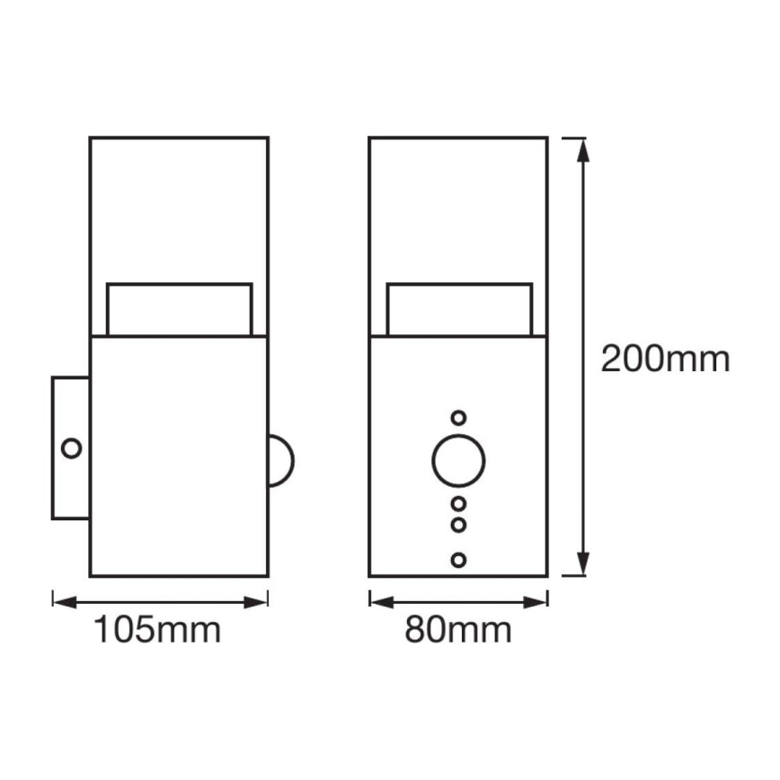 Ledvance - LED Utomhus Väggbelysning med sensor Kristall 1xLED/5W/230V IP44