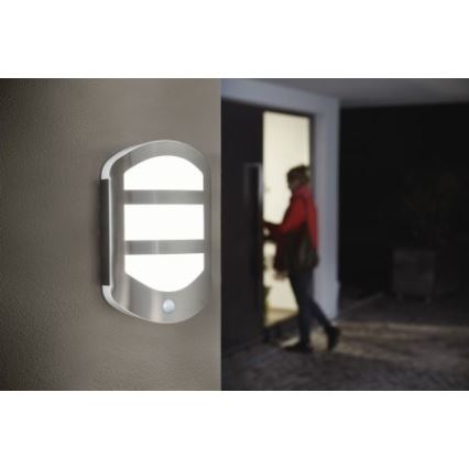 Ledvance - LED Utomhus Väggbelysning med sensor PLATE LED/12,5W/230V IP44
