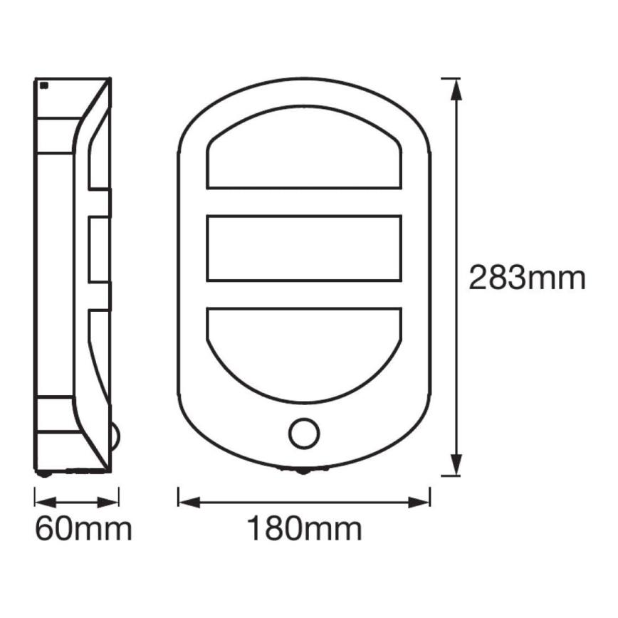 Ledvance - LED Utomhus Väggbelysning med sensor PLATE LED/12,5W/230V IP44