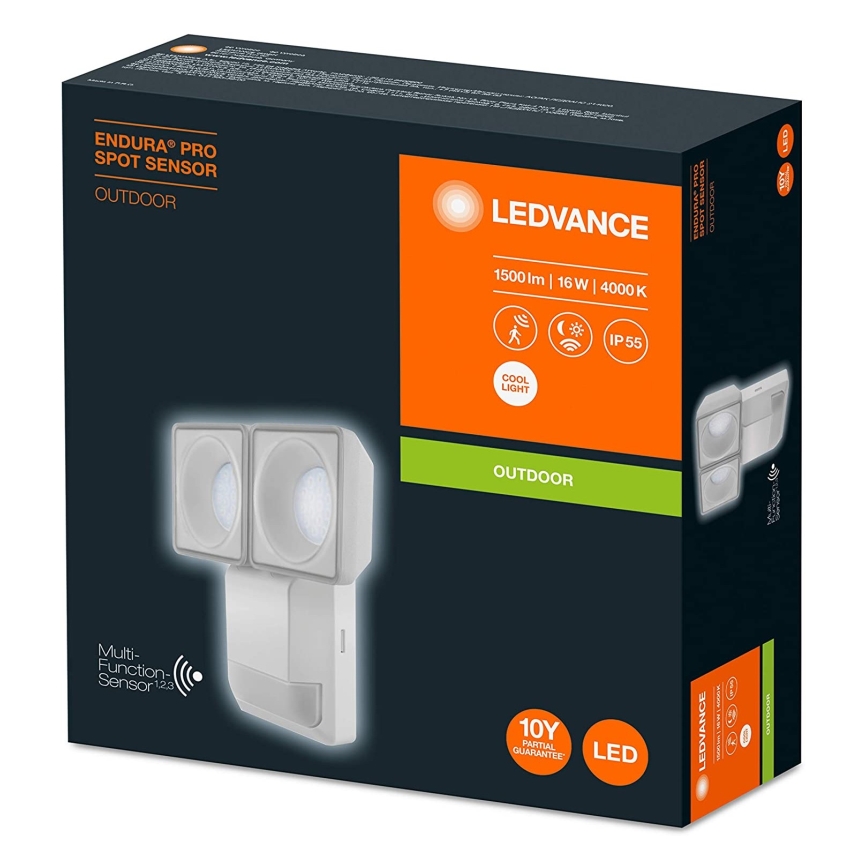 Ledvance - LED Utomhus Väggbelysning med sensor SPOT 2xLED/8W/230V IP55