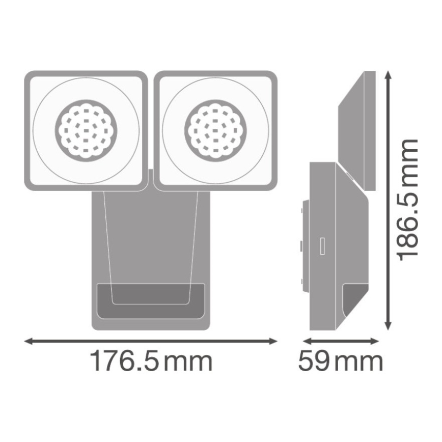 Ledvance - LED Utomhus Väggbelysning med sensor SPOT 2xLED/8W/230V IP55
