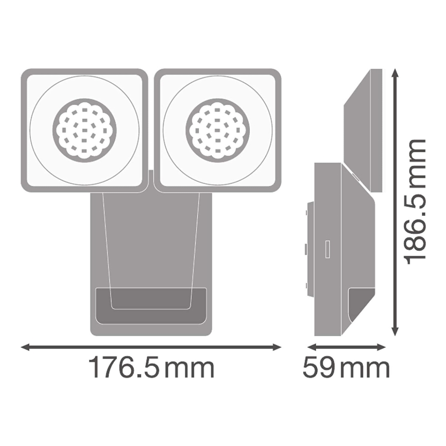 Ledvance - LED Utomhus Väggbelysning med sensor SPOT 2xLED/8W/230V IP55