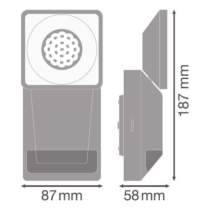 Ledvance -LED Utomhus Väggbelysning med sensor  SPOT LED/8W/230V IP55 svart